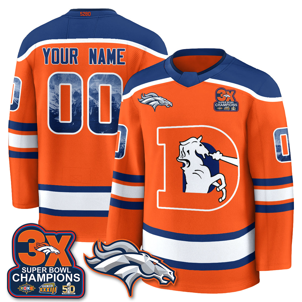 DEN Fan Gear Edition Custom Hockey Jersey - Stitched
