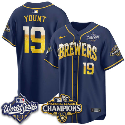 Milwaukee Brewers "Pitcher & Pint" 2026 NL Champions Vapor Jersey - Stitched