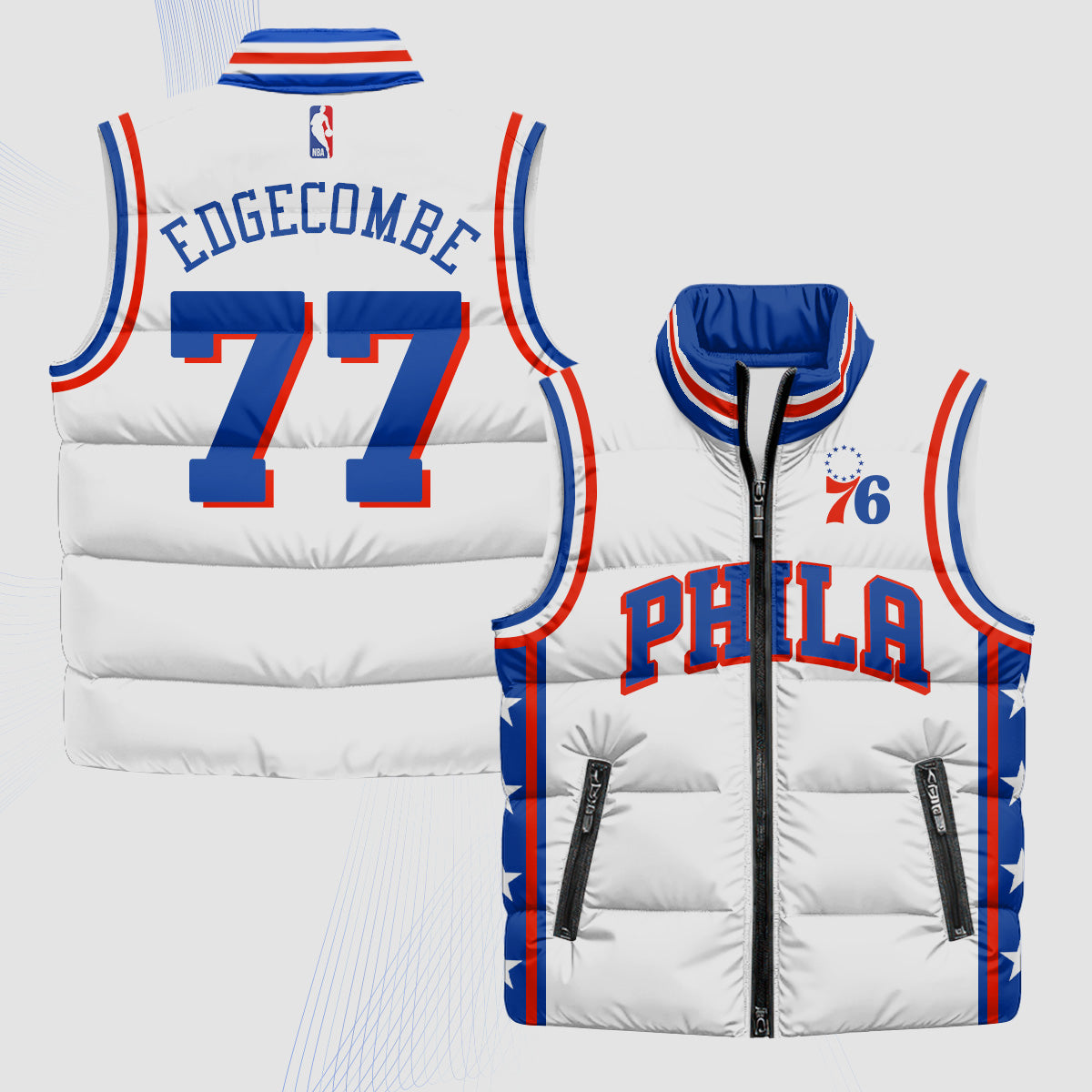 PHI Superteam 24th Season Patch Puffer Vest - Printed