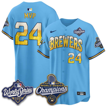 MIL "Pitcher & Pint" 2026 WS Champions Jersey - Stitched (#9) (2)