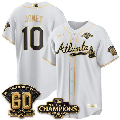 Atlanta Braves 2026 NL East Champs Gold Edition Vapor Jersey - Stitched