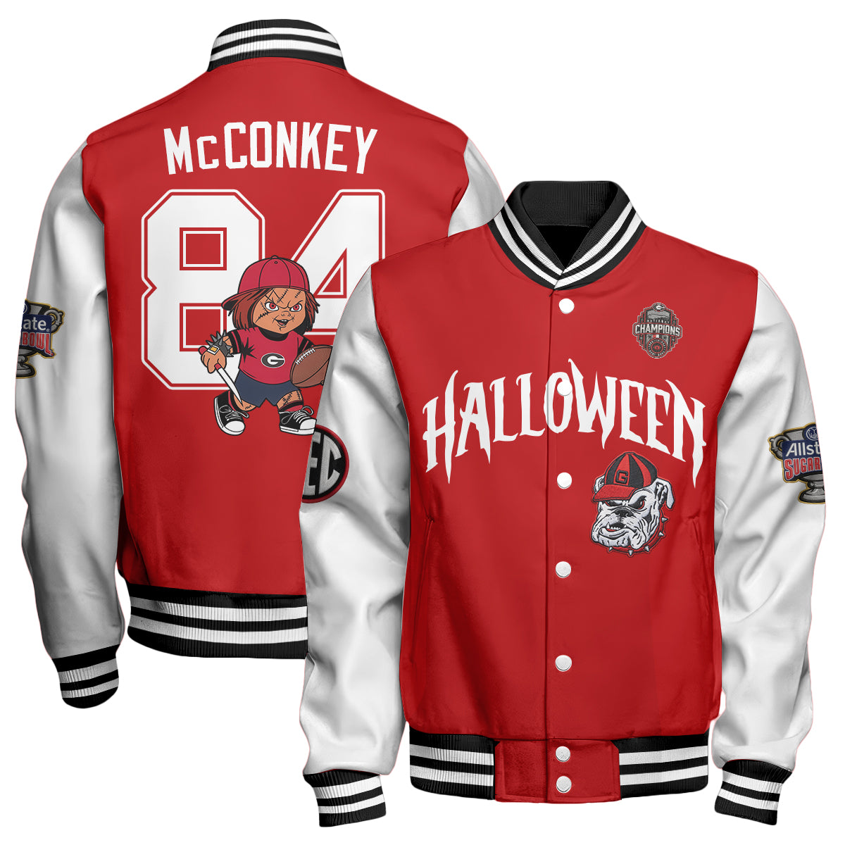 GB x Killer Doll Horror Movie Halloween 2026 Edition Baseball Jacket - Printed