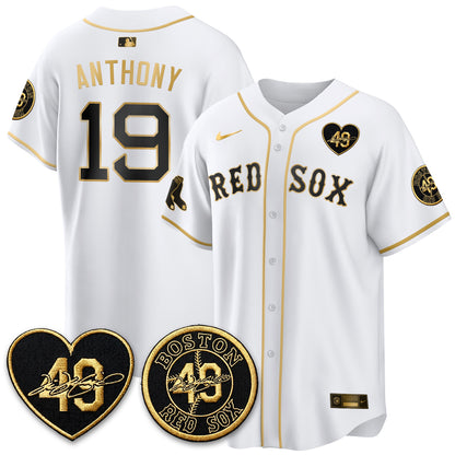 BOS Tim Wakefield Memorial Patch Vaper Premier Limited Red Jersey - All Stitched