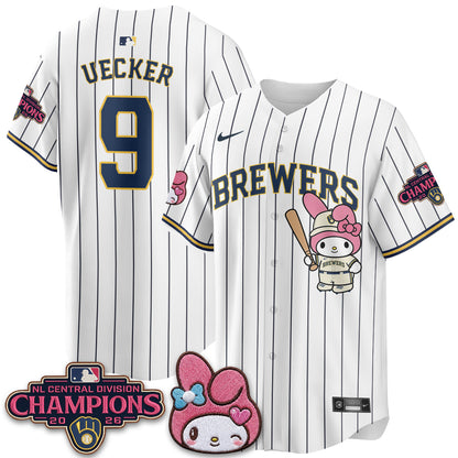 Milwaukee Brewers NL Central Champs x Pink Sanrio Friend  Vapor Jersey - Stitched
