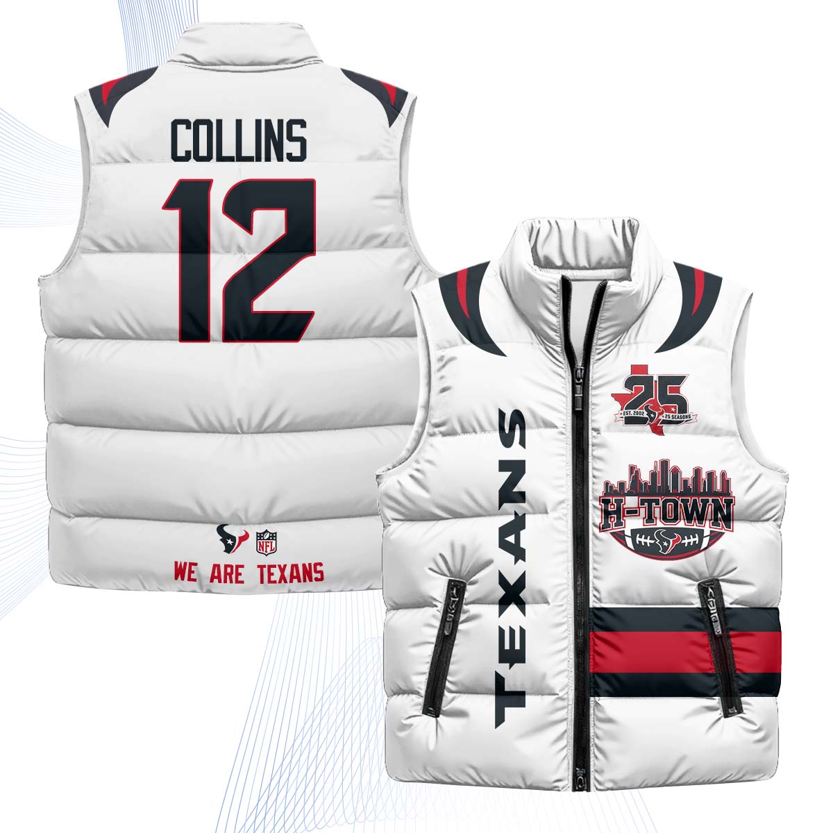 HOU "H-Town" Puffer Vest - Printed
