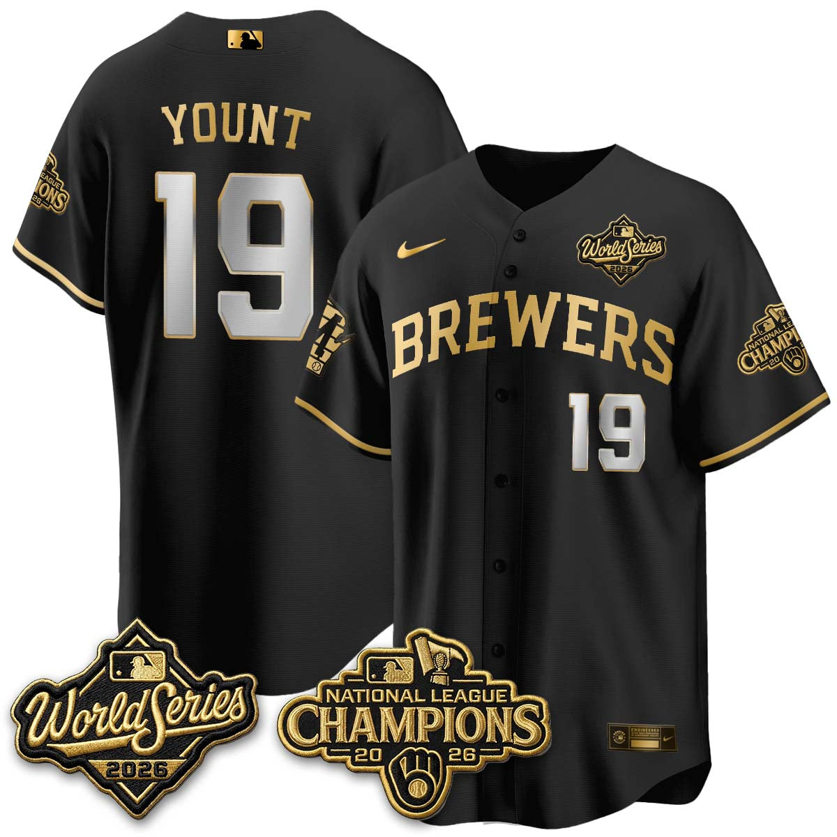 MIL W.S 26 & 2026 NL Champions Navy Jersey - Stitched