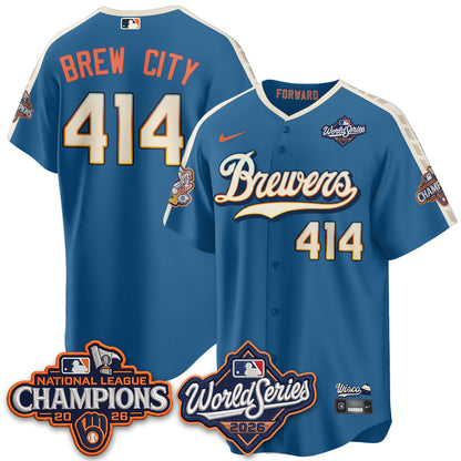 Milwaukee Brewers 2026 NL Champions City Connect Vapor Jersey - Stitched
