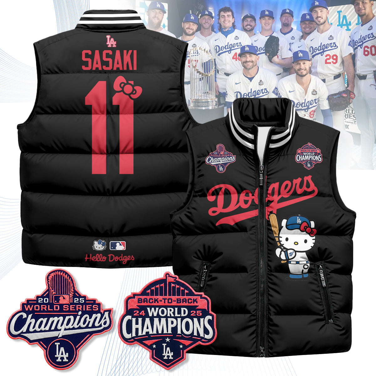 Los Angeles Dodgers Meow KT Edition Unisex Puffer Vest - Printed