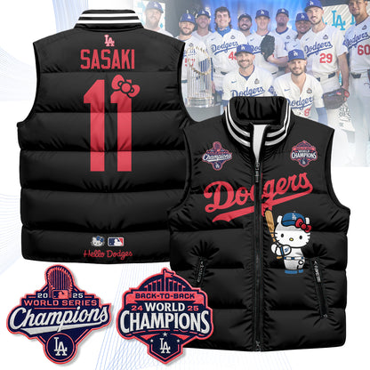 Los Angeles Dodgers Meow KT Edition Unisex Puffer Vest - Printed