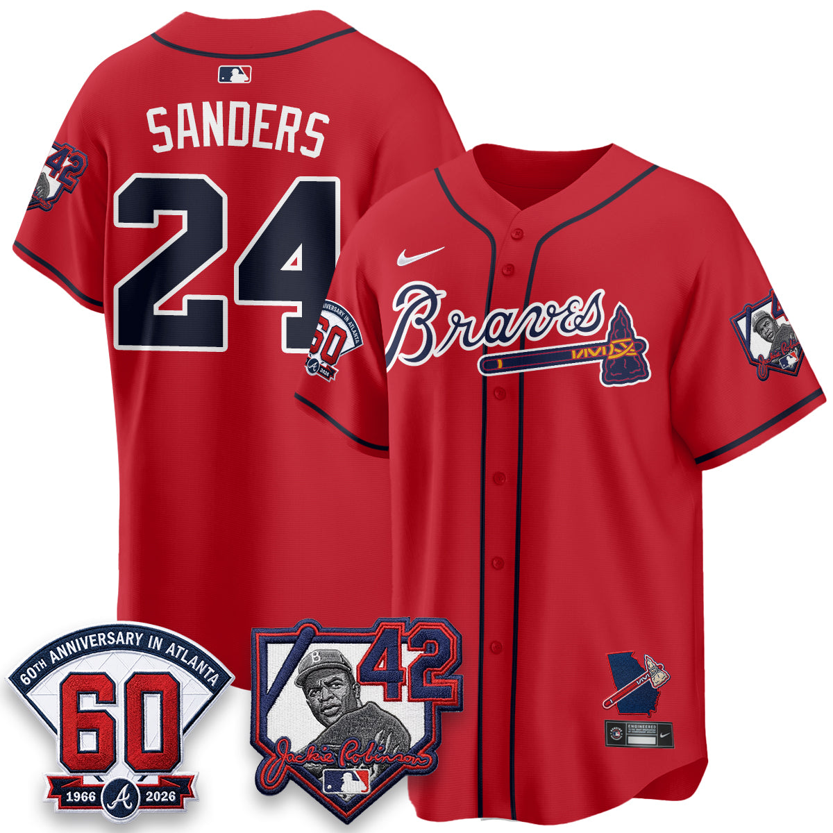 ATL 2026 Jackie Robinson Day Vapor Limited Red Jersey - All Stitched