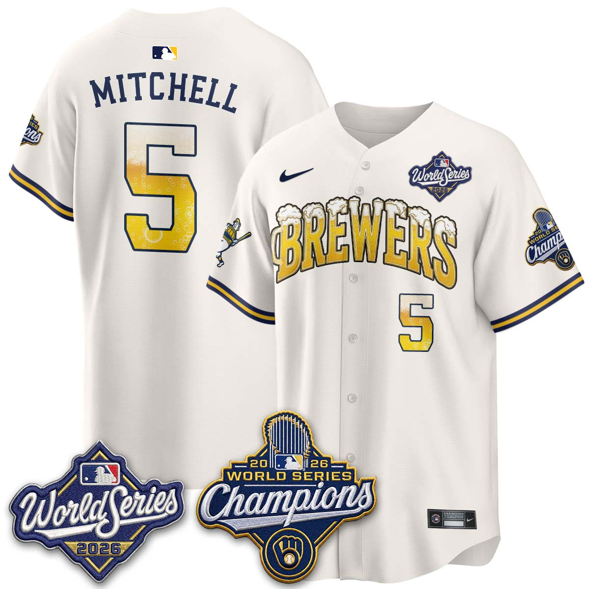 MIL "Pitcher & Pint" 2026 WS Champions Jersey - Stitched (#9) (2)
