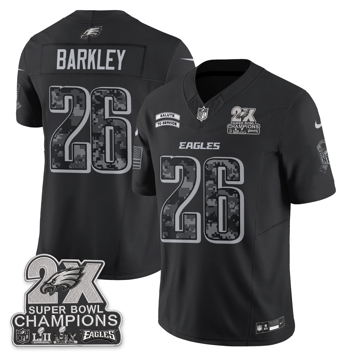 Philadelphia Eagles Salute to Service V2 Vapor Jersey - Stitched