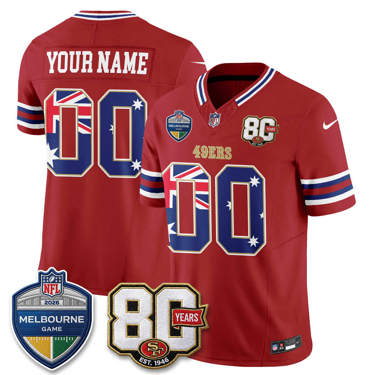 SF Melbourne Game 2026 Vapor Custom Jersey - Stitched