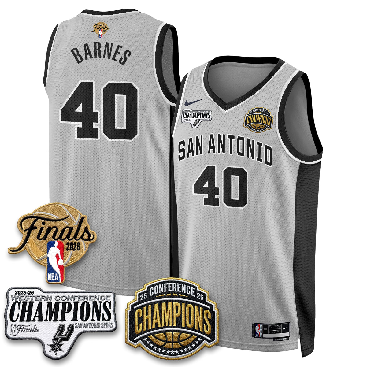 SAS 2026 NBA Western Conference Champions Vapor Jersey V3 - Stitched