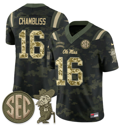 Ole Miss Rebels 2026 Salute to Service Vapor Jersey - Stitched