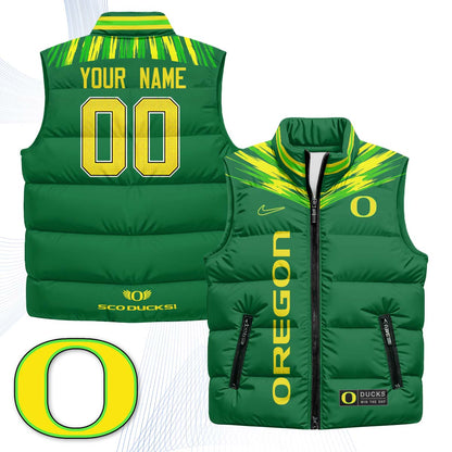 Oregon Ducks "Origin of Speed" Custom Puffer Vest - Printed