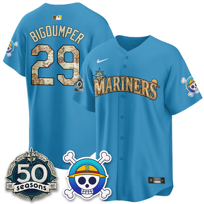 Seattle Mariners OP Japanese Cartoon Vapor Limited Jersey - Printed