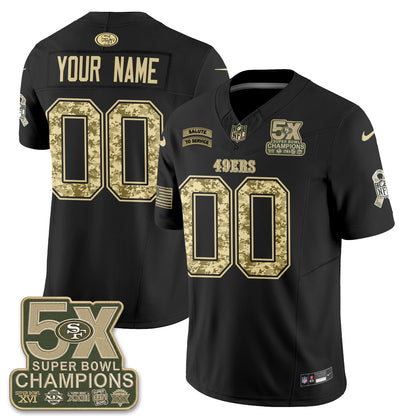 SF 2026 Salute to Service V2 Vapor Custom Jersey - Stitched