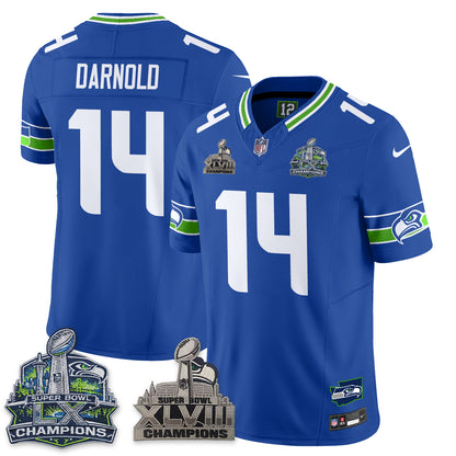 SEA S.Bowl Champions Patch Vapor Jersey - Stitched