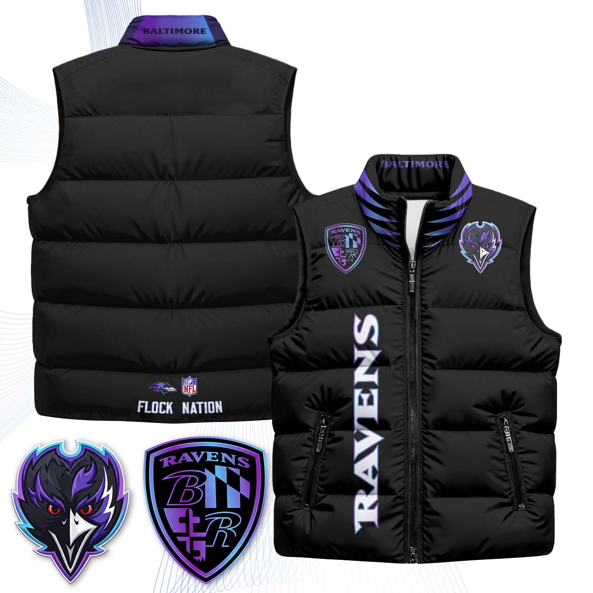 BAL "The Flock" Puffer Vest - Printed (2)