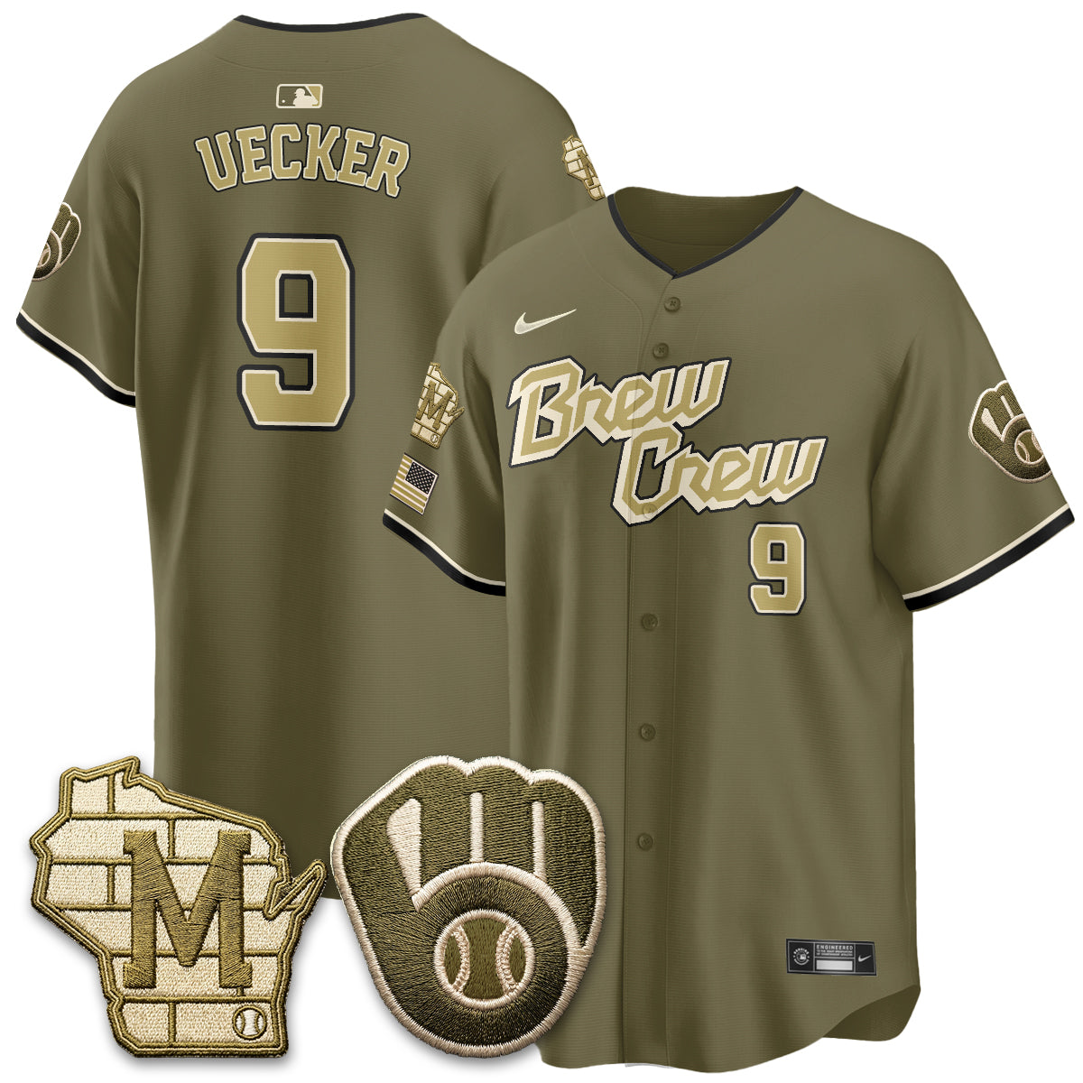 MIL New Era Olive 2026 Armed Forces Day Jersey - All Stitched