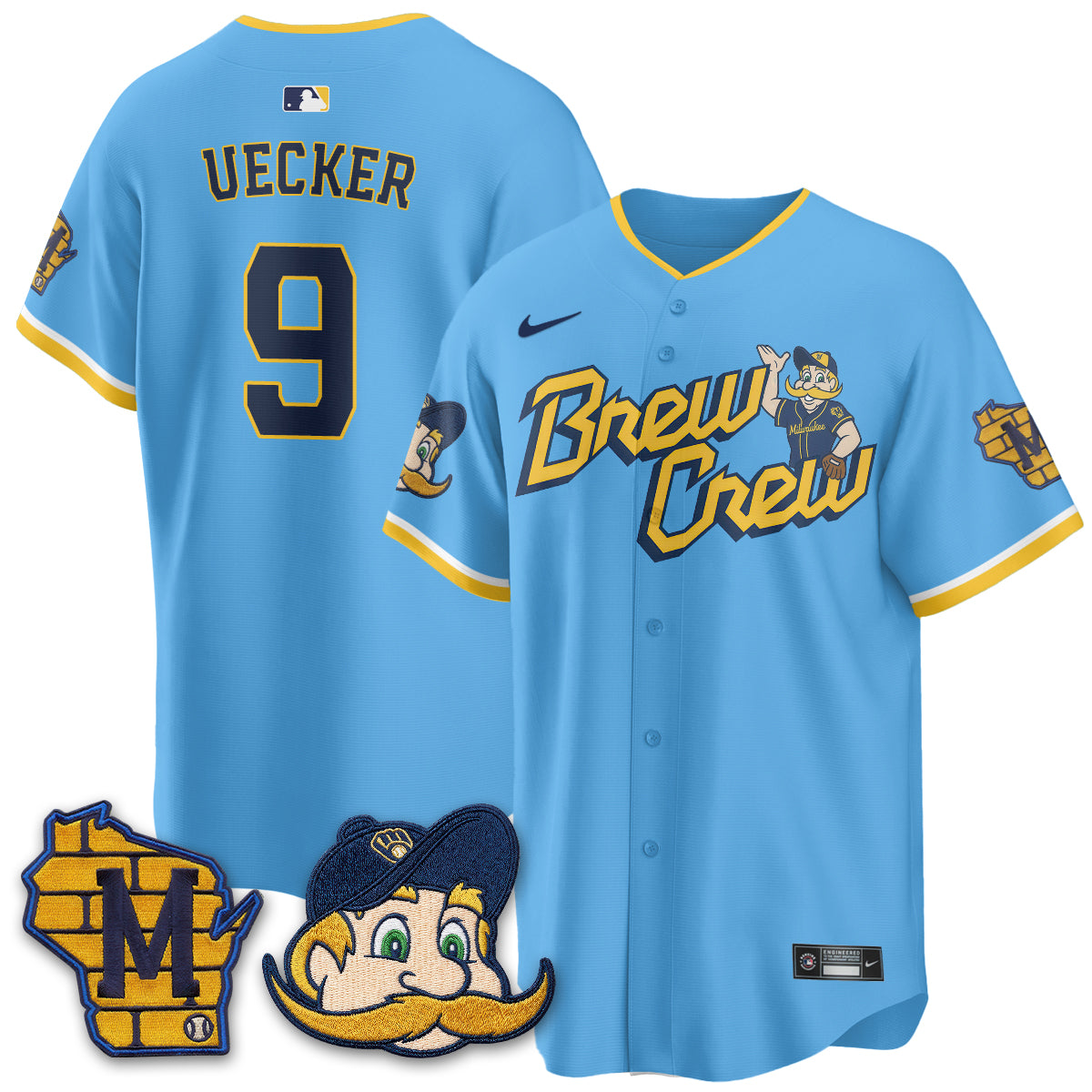 Milwaukee Brewers Bernie Edition Vapor Jersey - Stitched