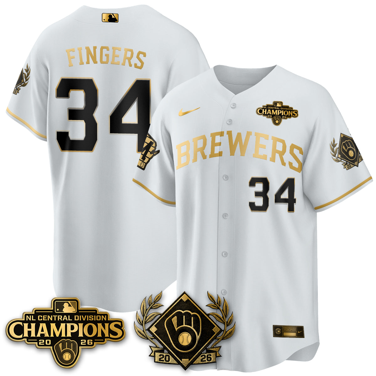 Milwaukee Brewers 2026 NL Division Champs Vapor Jersey - Stitched
