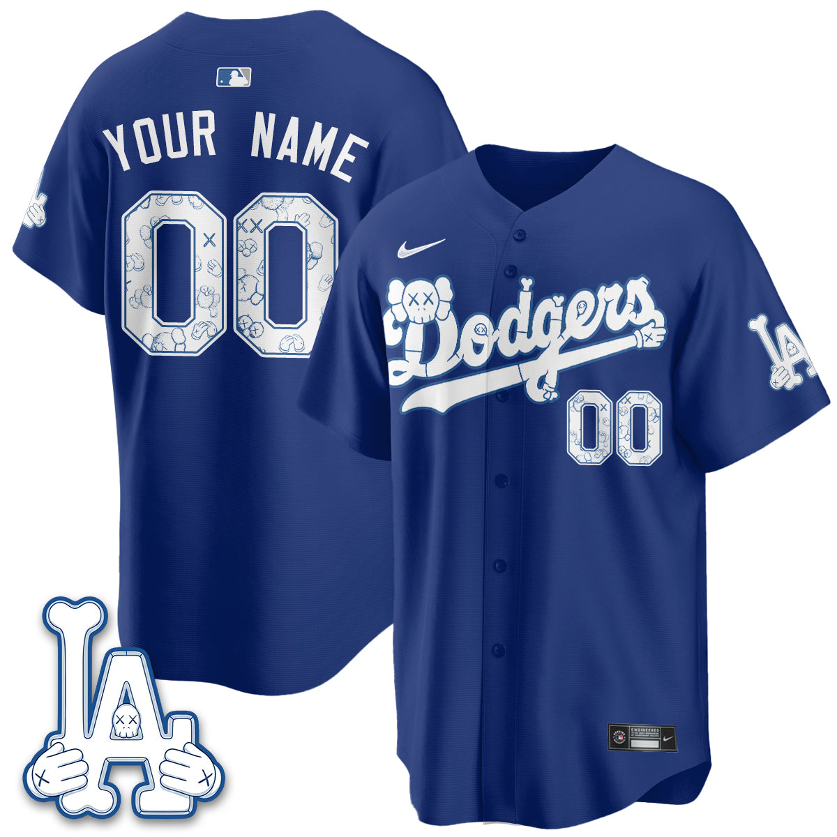 Los Angeles Dodgers x KAWS Edition Vapor Custom Jersey V2- Stitched