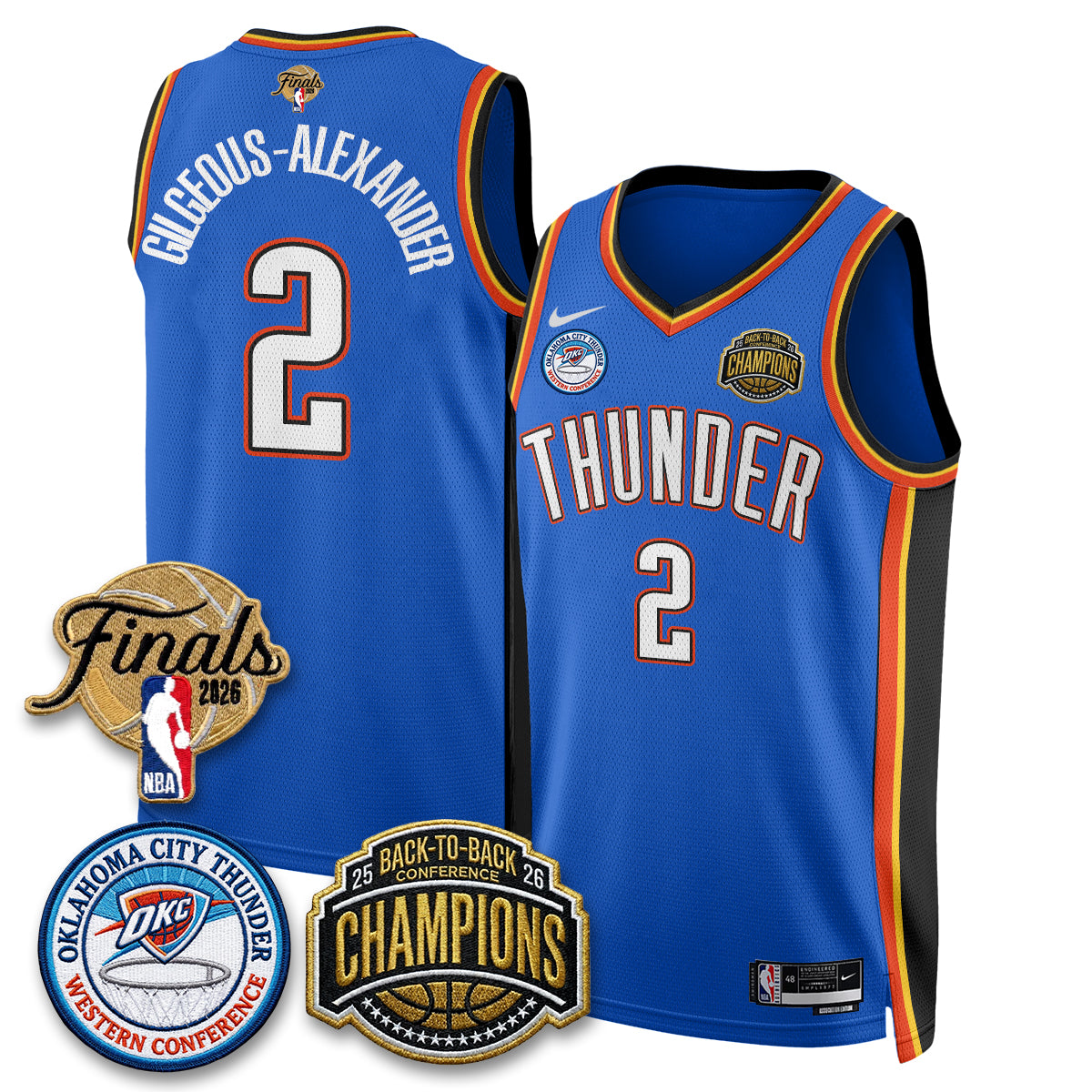 OKC 2026 NBA Western Conference Champions Vapor Jersey - Stitched