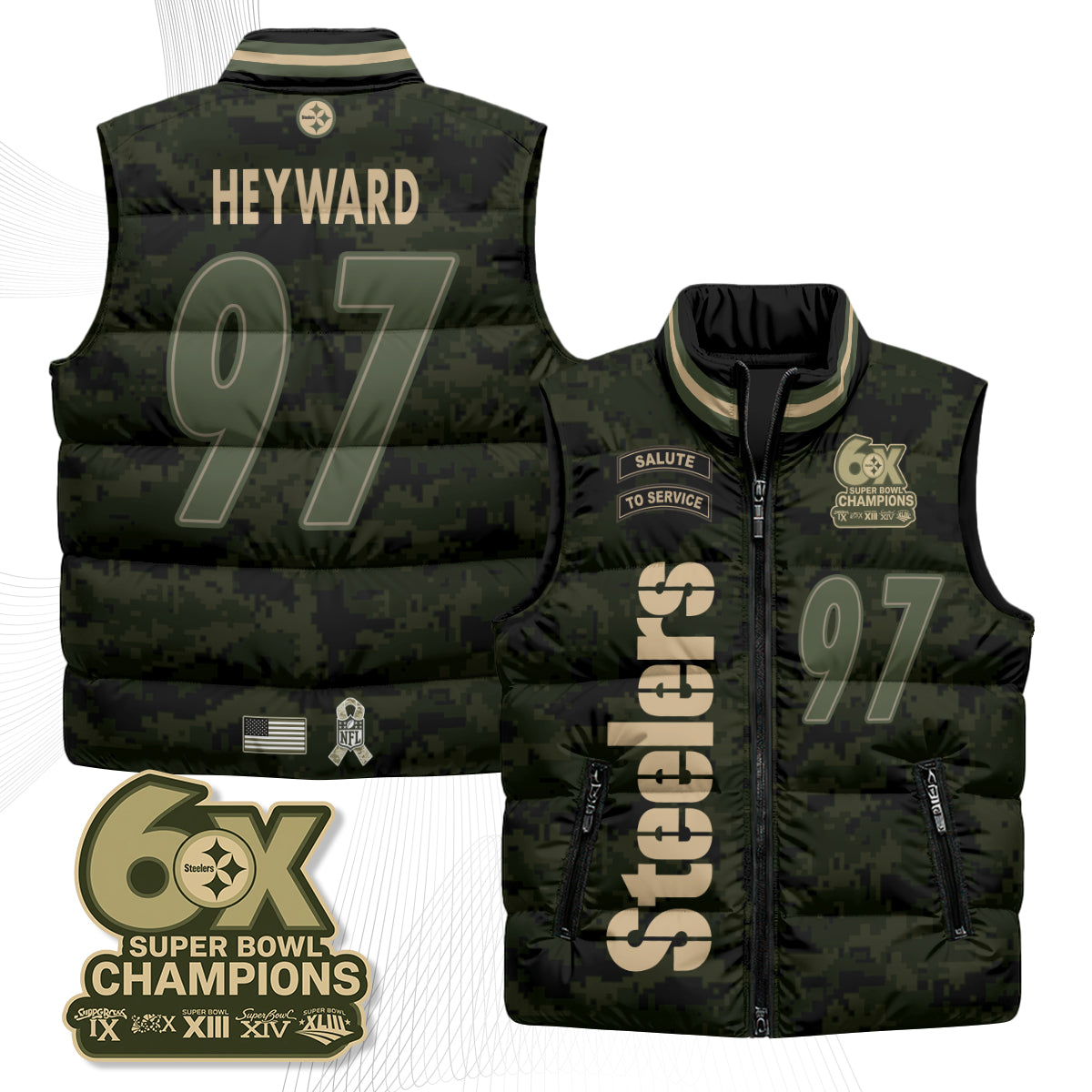 PIT 2026 Salute to Service Puffer Vest - Printed