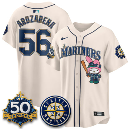 Seattle Mariners x  Pink Sanrio Friend Vapor Jersey - Stitched