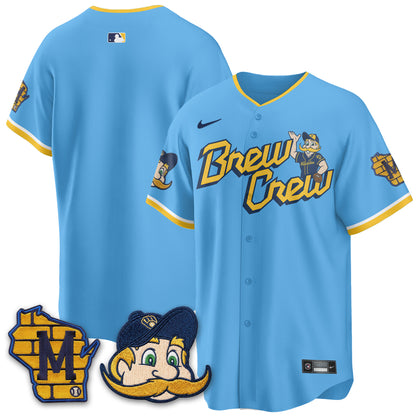 Milwaukee Brewers Bernie Edition Vapor Jersey - Stitched
