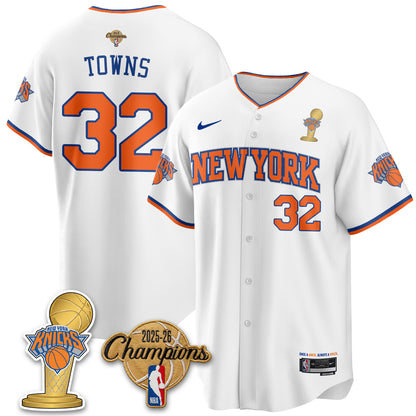 NYK 2026 NBA Champions Vapor Black Gold Jersey - Stitched