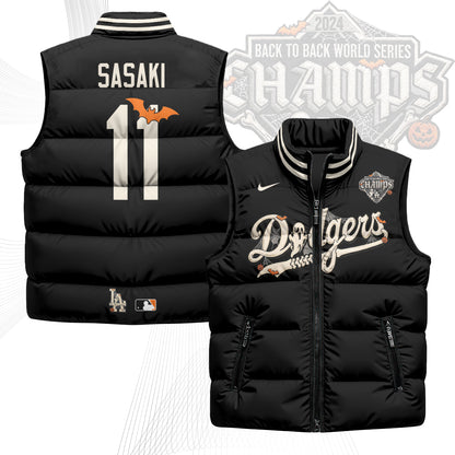 Los Angeles Dodgers Halloween 2026 Unisex Puffer Vest - Printed