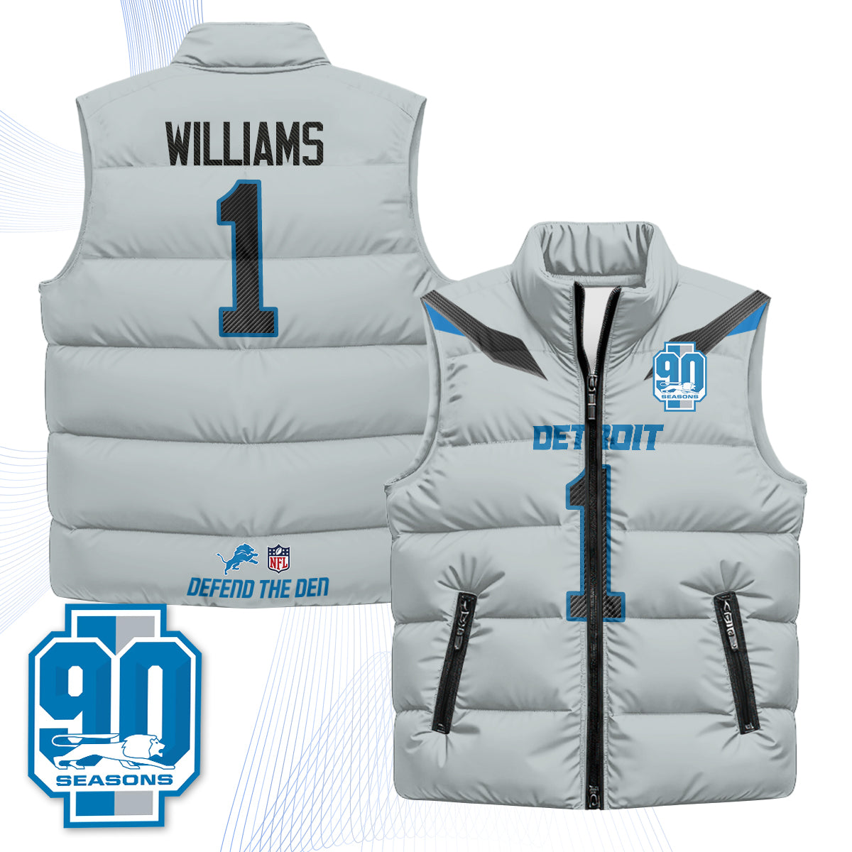 DET Xmas 2026 Rivalries Puffer Vest - Printed