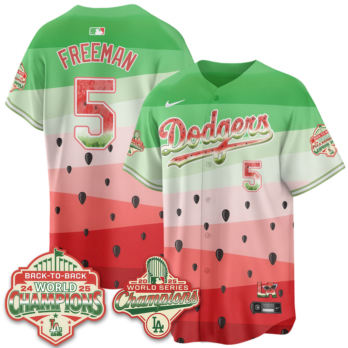 Los Angeles Dodgers National Watermelon Day Vapor Jersey - Stitched