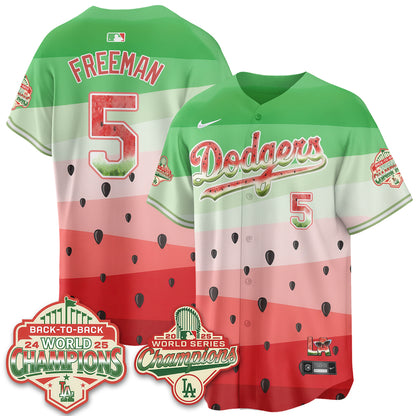 Los Angeles Dodgers National Watermelon Day Vapor Jersey - Stitched