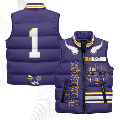 Minnesota Vikings Twin City Puffer Vest - Printed