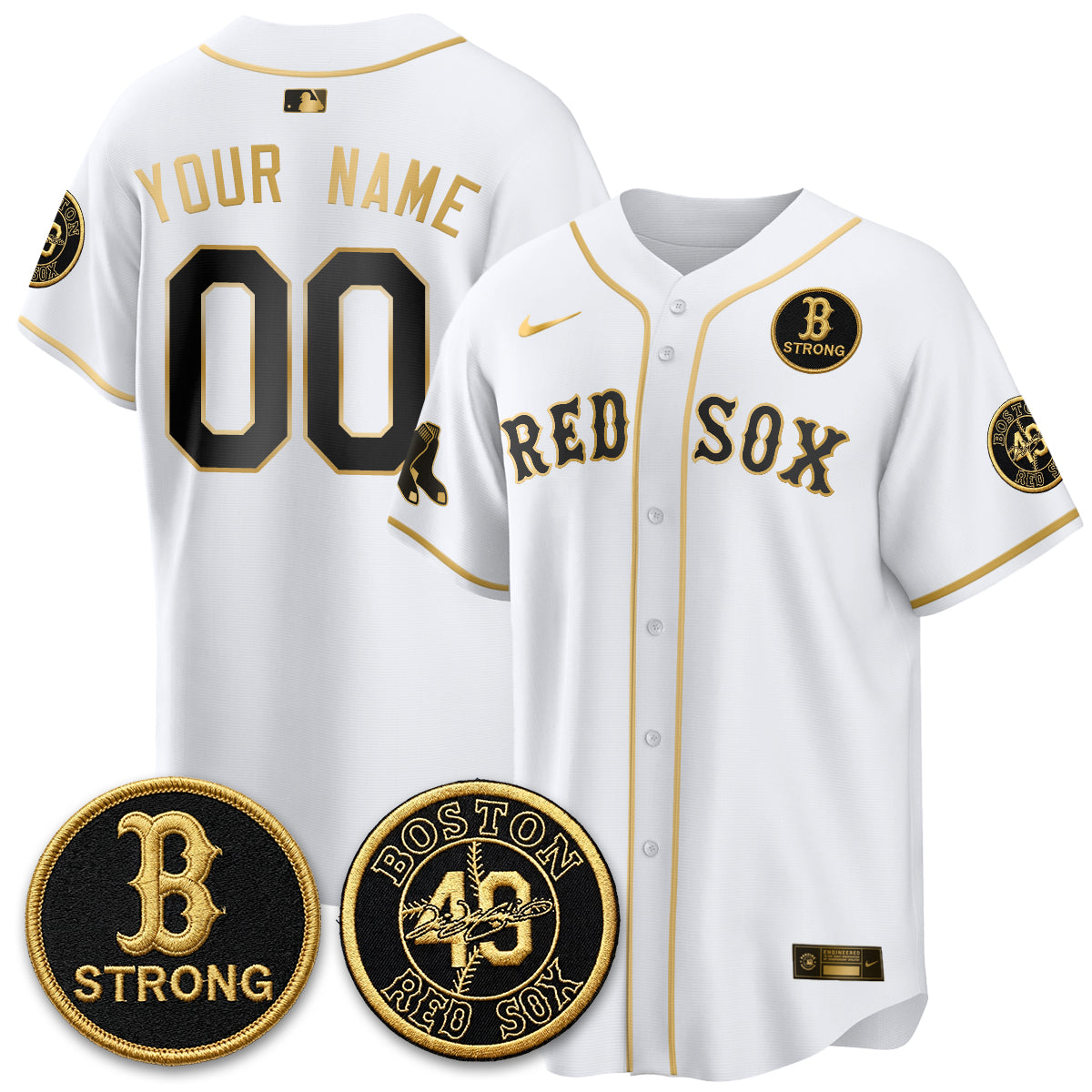BOS Tim Wakefield Memorial Patch Vaper Premier Limited Custom Jersey - All Stitched V2