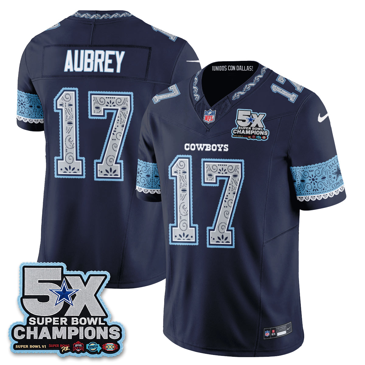 Dallas Cowboys 2026 Hispanic Month Edition Vapor Jersey - Stitched