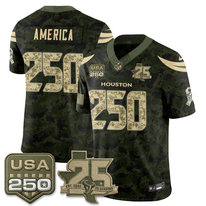 Houston Texans 2026 Salute to Service Edition Vapor Jersey - Stitched
