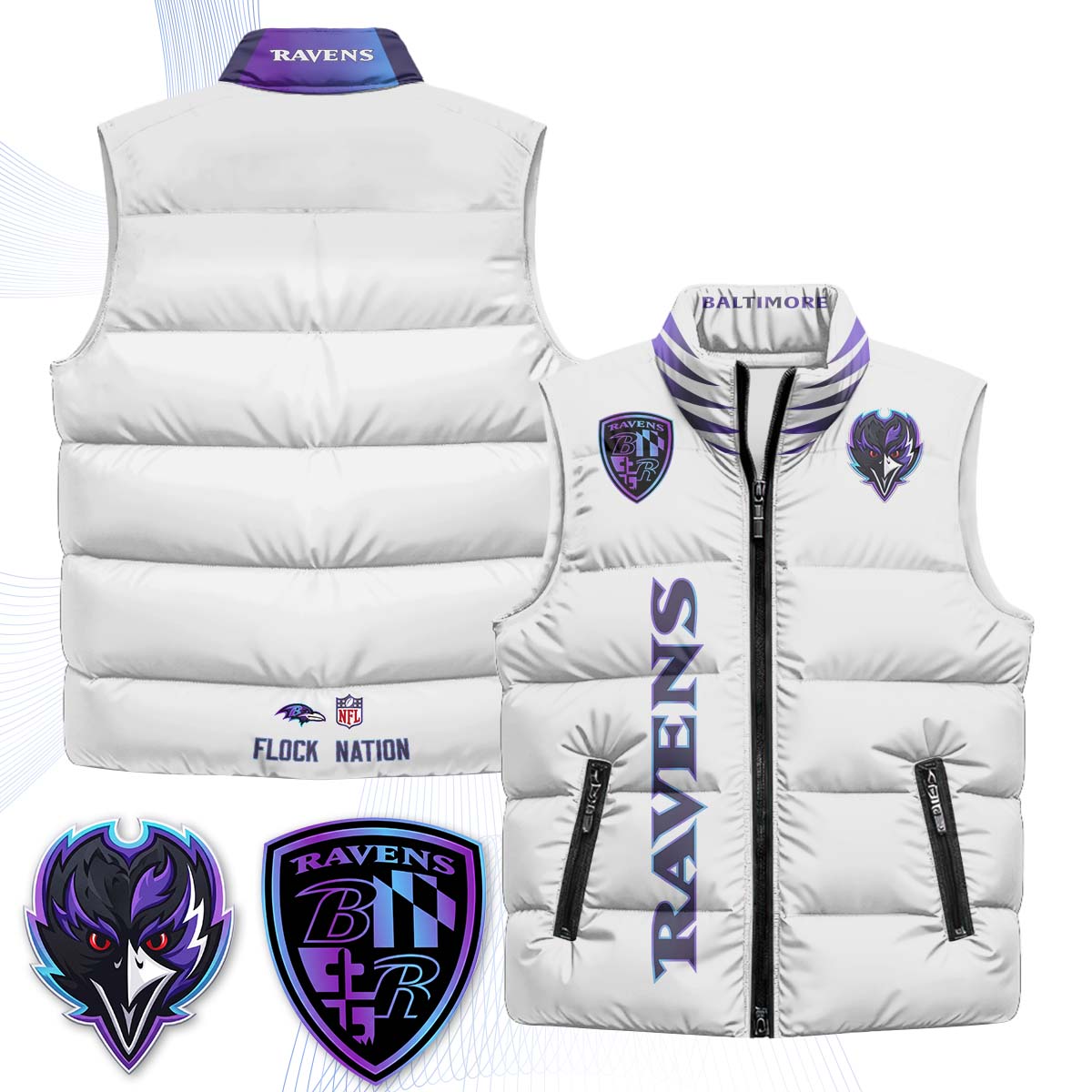 BAL "The Flock" Puffer Vest - Printed (2)