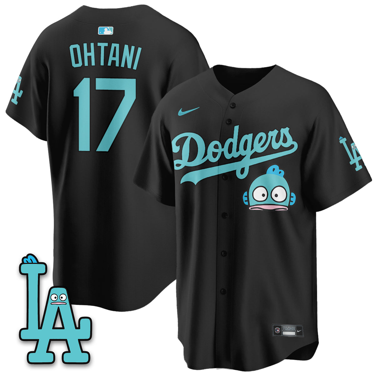 Los Angeles Dodgers x Hangyodon Edition Vapor Jersey- Stitched
