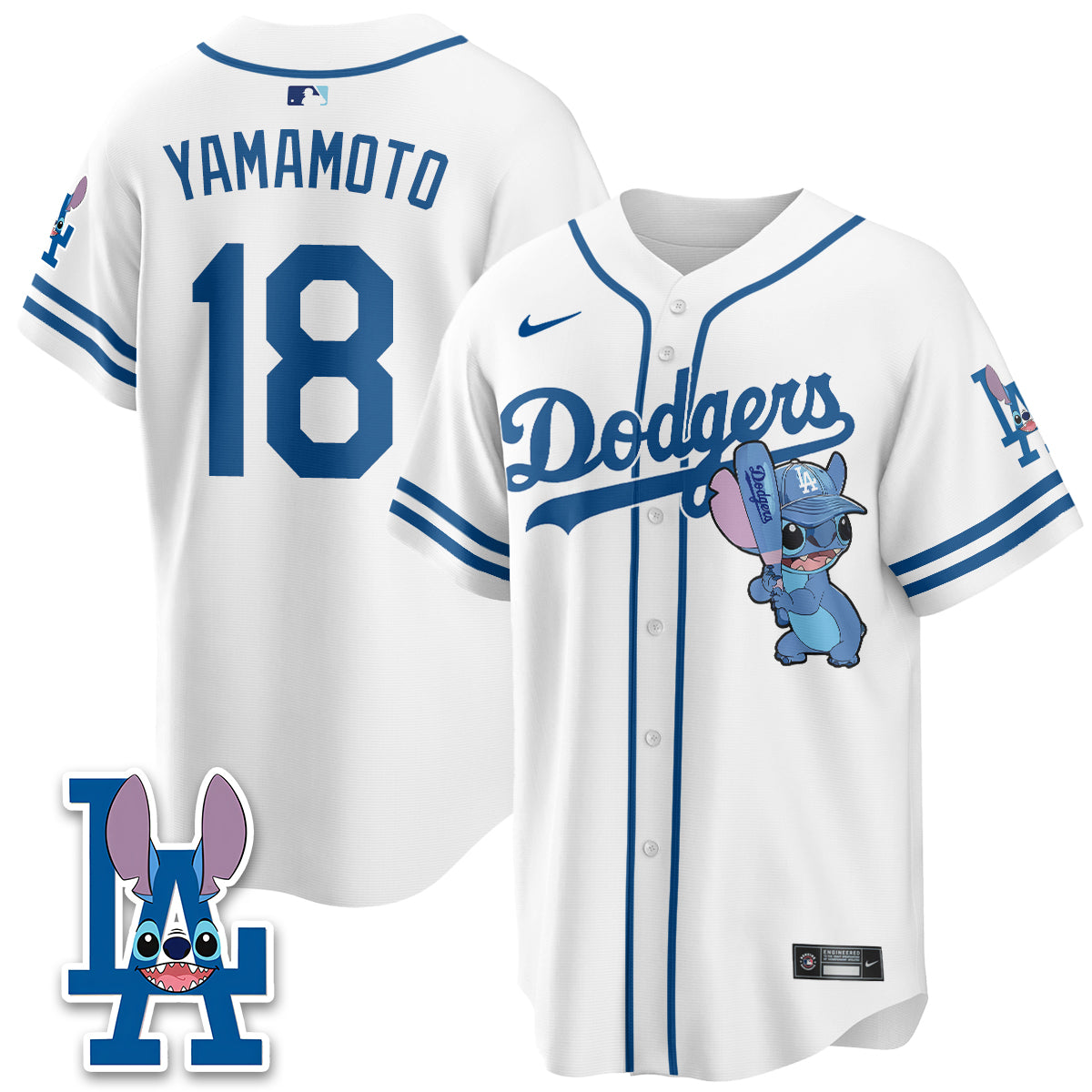 Los Angeles Dodgers x Blue Alien Edition Vapor Jersey - Stitched