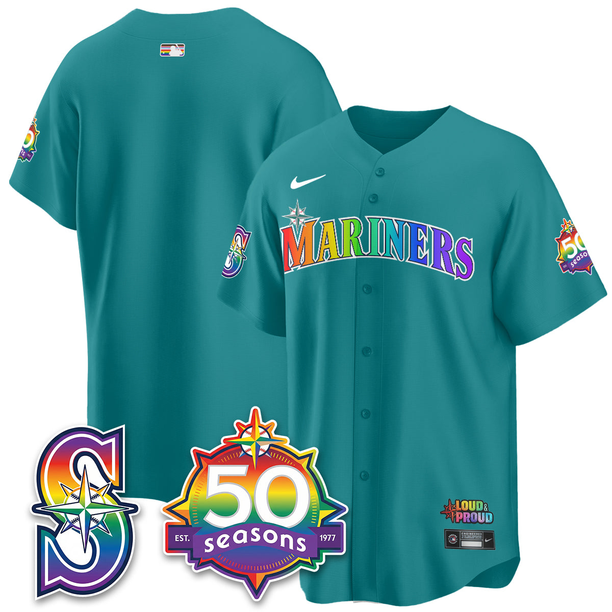 Seattle Mariners Happy Pride Month Vapor Jersey - Stitched