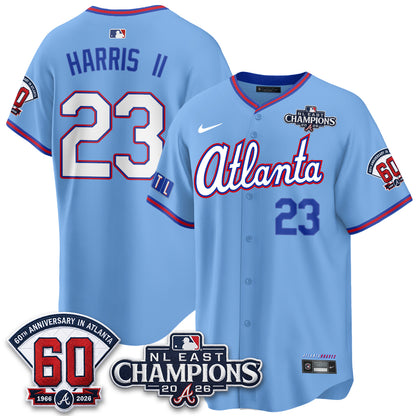 Atlanta Braves 2026 NL East Champs Vapor Jersey - Stitched