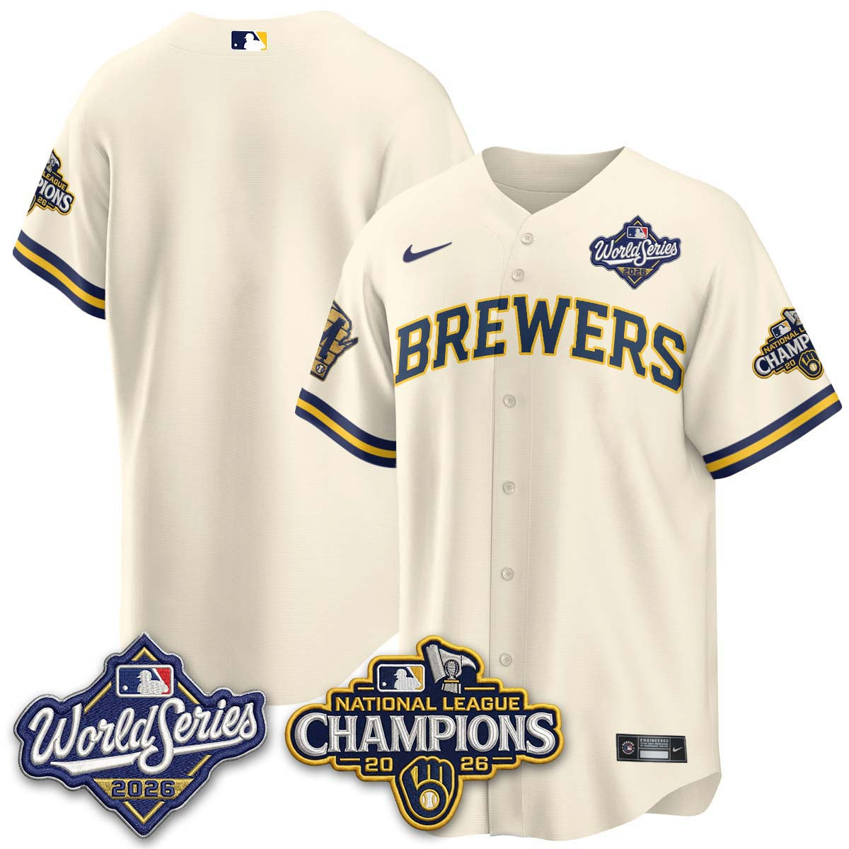 MIL W.S 26 & 2026 NL Champions Navy Jersey - Stitched