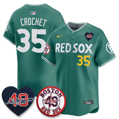BOS Tim Wakefield Memorial Patch Vaper Premier Limited Red Jersey - All Stitched