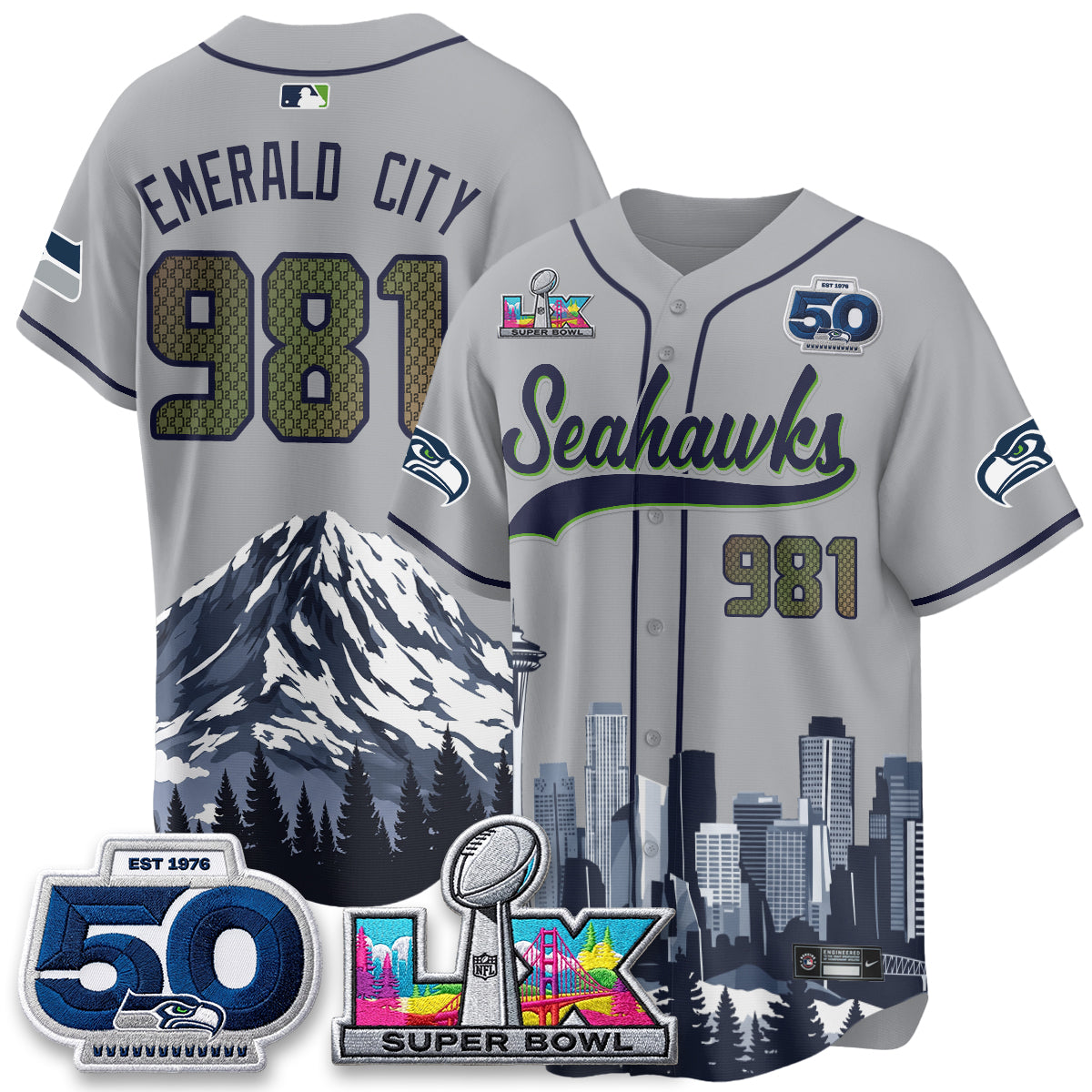 Seattle Seahawks City Edition Vapor Baseball Jersey - Stitch