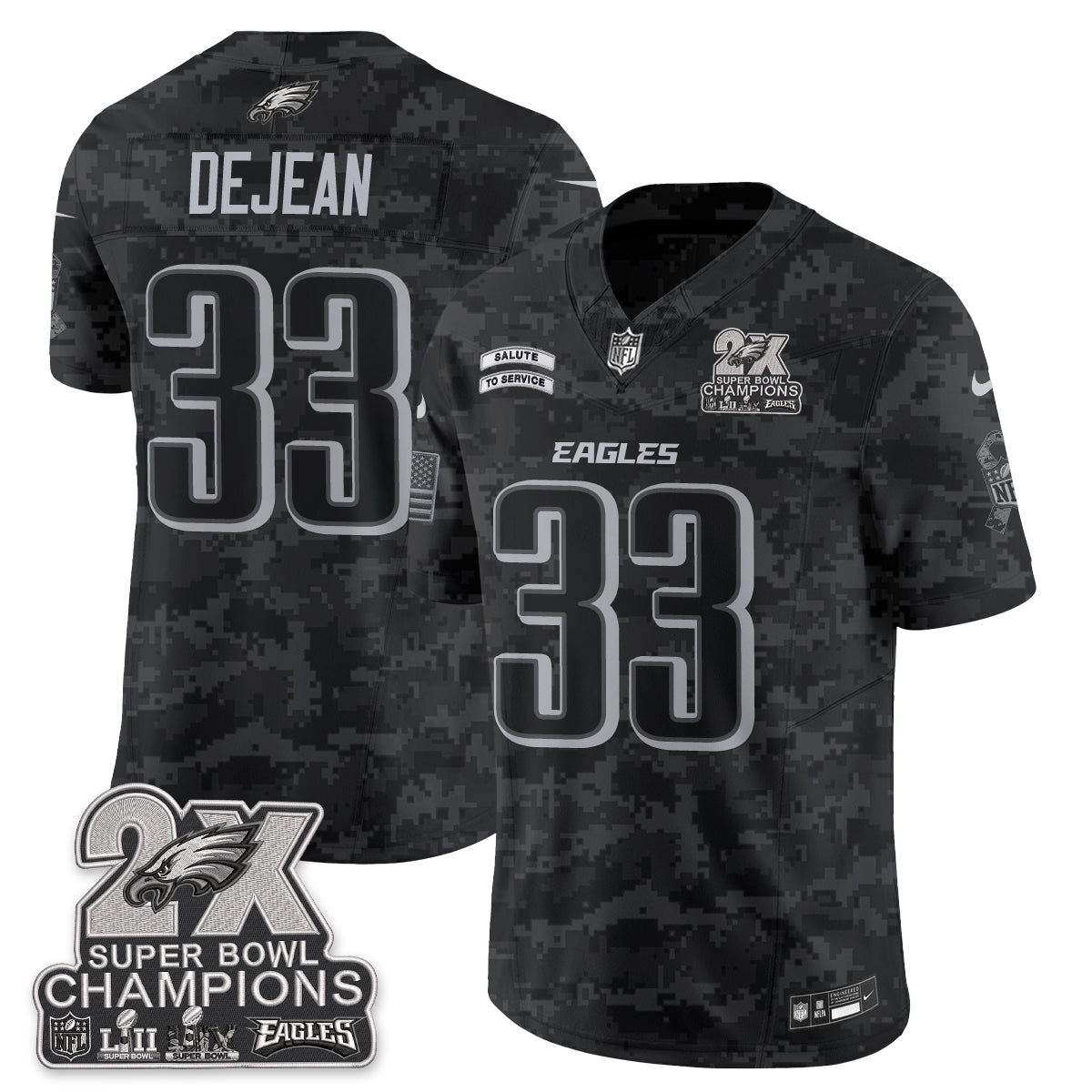 Philadelphia Eagles Salute to Service V2 Vapor Jersey - Stitched